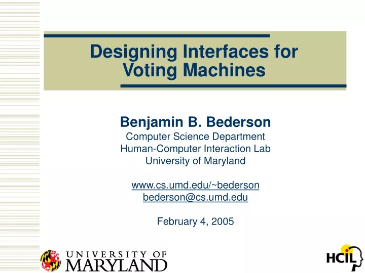 designing interfaces for voting machines