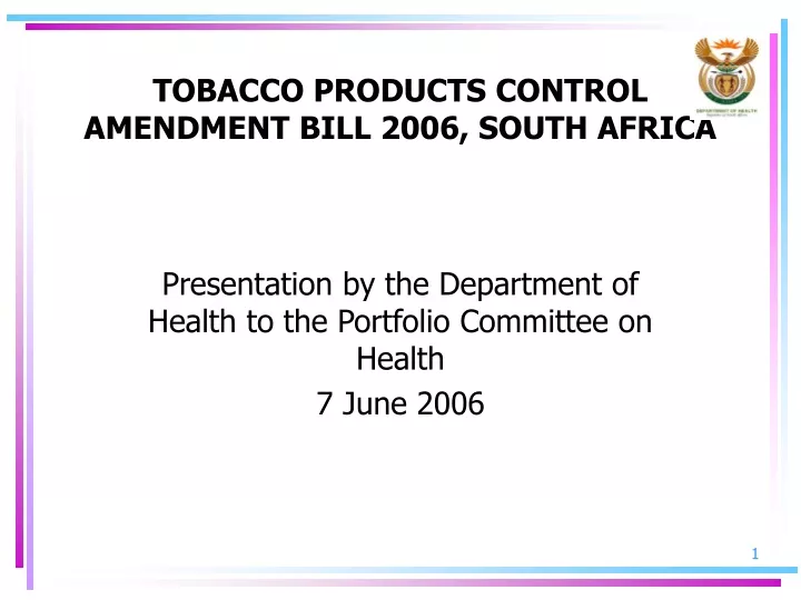 tobacco products control amendment bill 2006 south africa