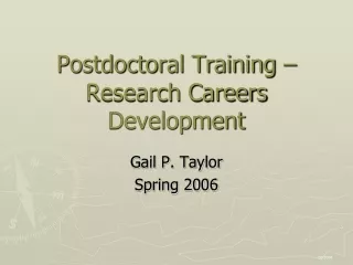 Postdoctoral Training – Research Careers Development