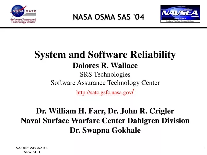 system and software reliability dolores r wallace