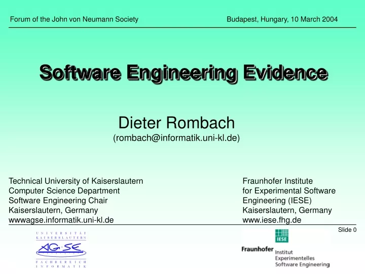 software engineering evidence