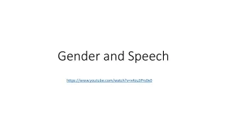 Gender and Speech