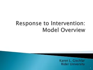 Response to Intervention: Model Overview