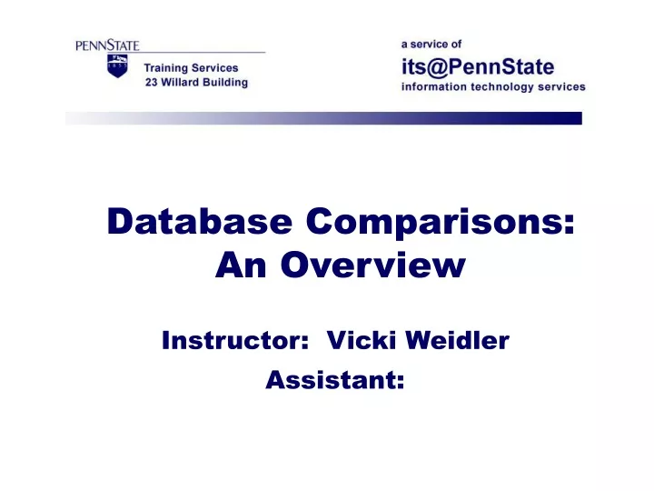 database comparisons an overview