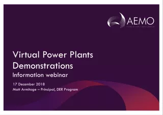 Virtual Power Plants Demonstrations  Information webinar