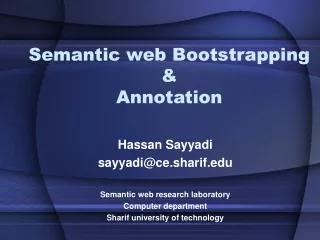 Semantic web Bootstrapping &amp;  Annotation