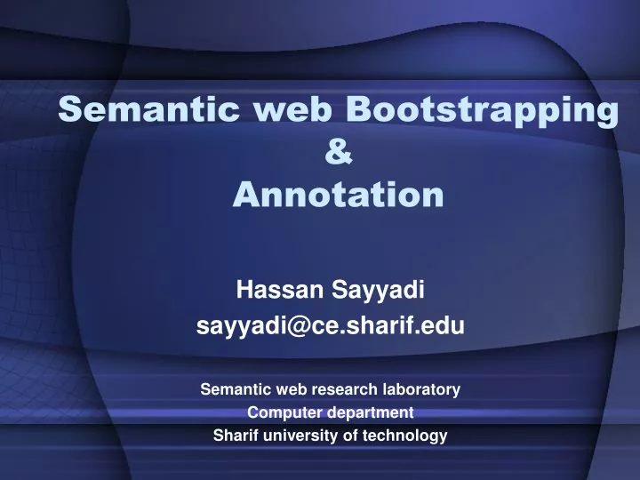 semantic web bootstrapping annotation
