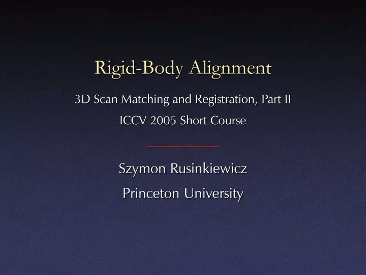 rigid body alignment