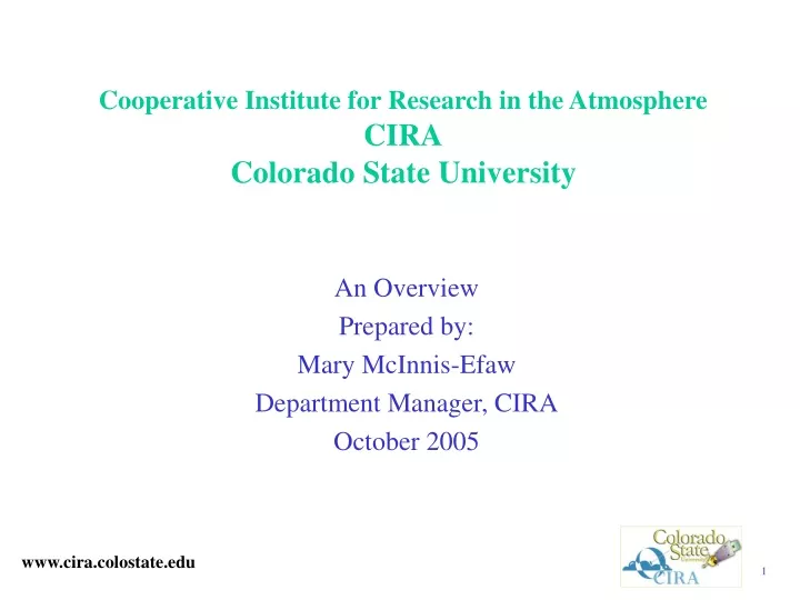cooperative institute for research in the atmosphere cira colorado state university
