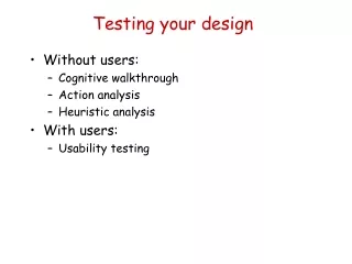 Testing your design