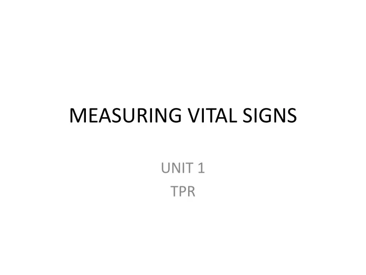 measuring vital signs