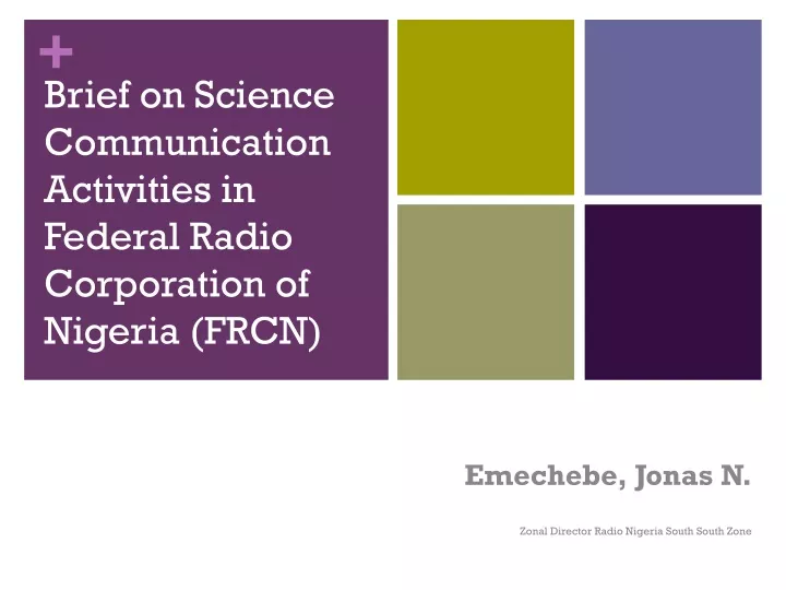 brief on science communication activities in federal radio corporation of nigeria frcn