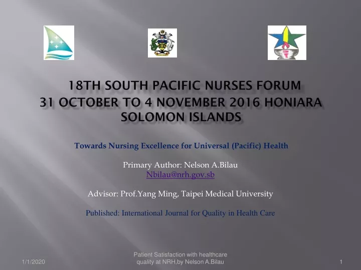 18th south pacific nurses forum 31 october to 4 november 2016 honiara solomon islands