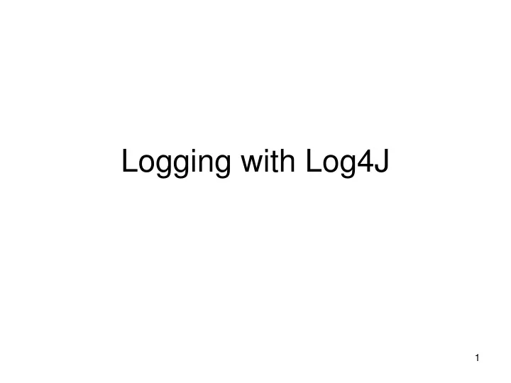 logging with log4j