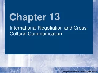 International Negotiation and Cross-Cultural Communication