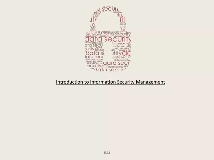 introduction to information security management