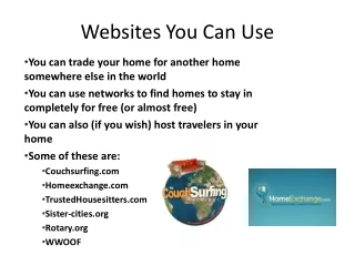 Websites You Can Use