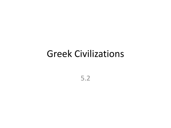 greek civilizations