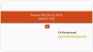 Finance Bill (No.2) 2019 DIRECT TAX