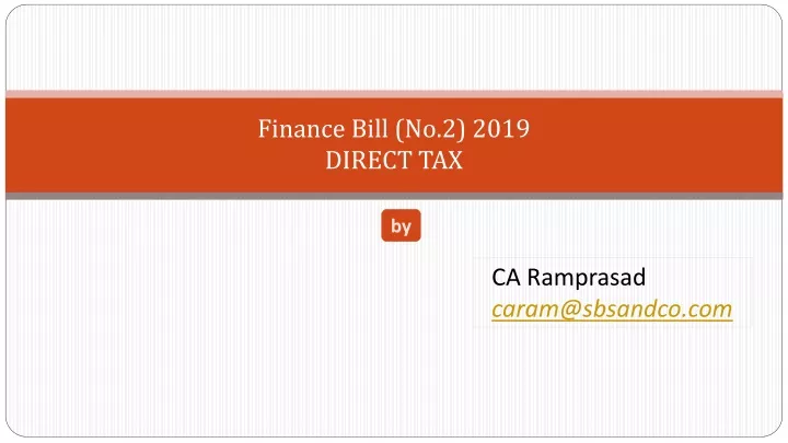 finance bill no 2 2019 direct tax