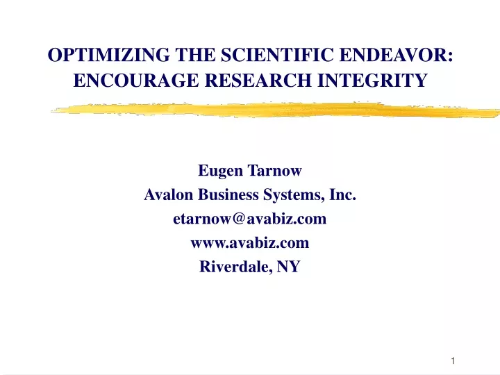 optimizing the scientific endeavor encourage research integrity
