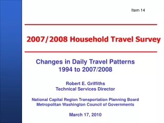 2007/2008 Household Travel Survey