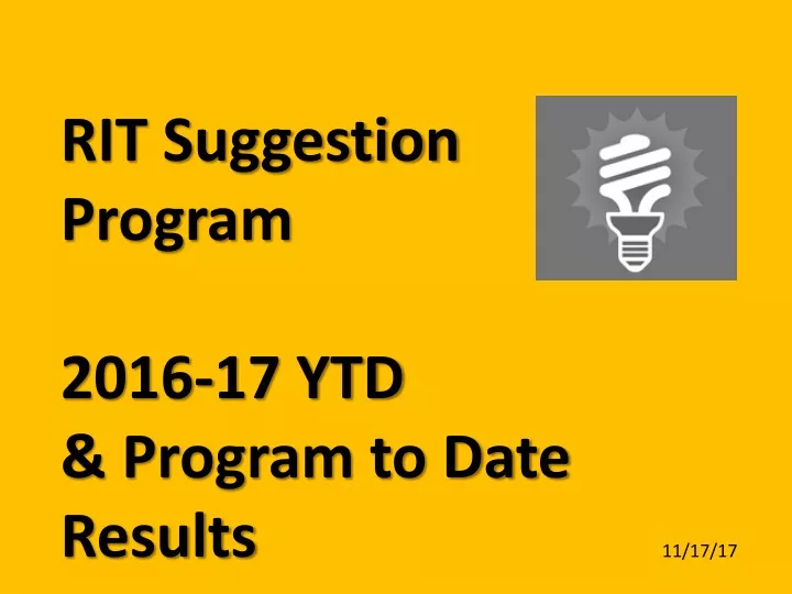 rit suggestion program 2016 17 ytd program