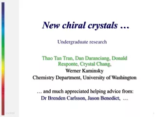 New chiral crystals …
