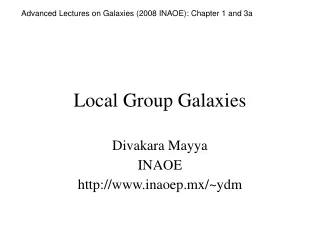 Local Group Galaxies