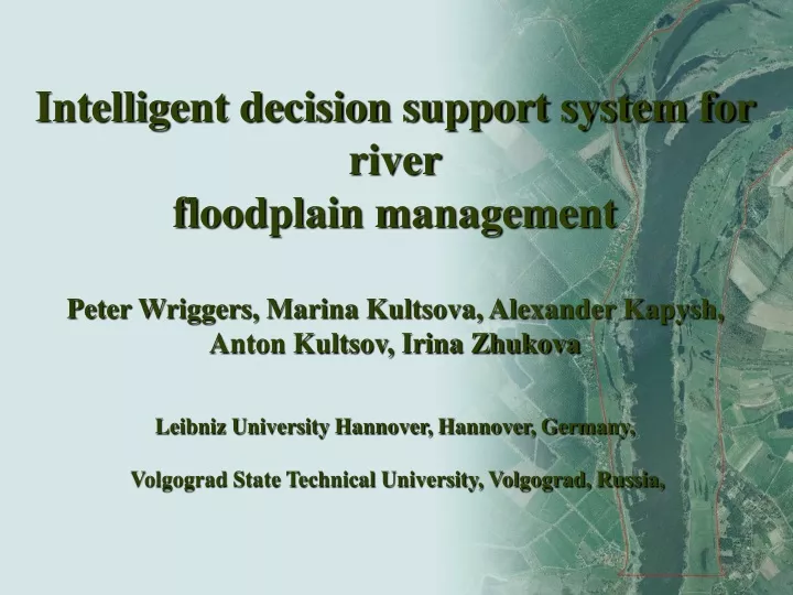 intelligent decision support system for river