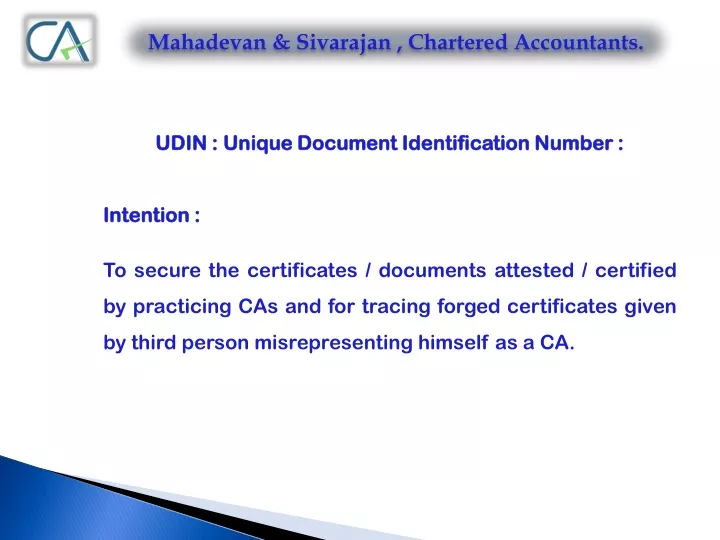 mahadevan sivarajan chartered accountants