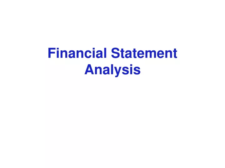 financial statement analysis