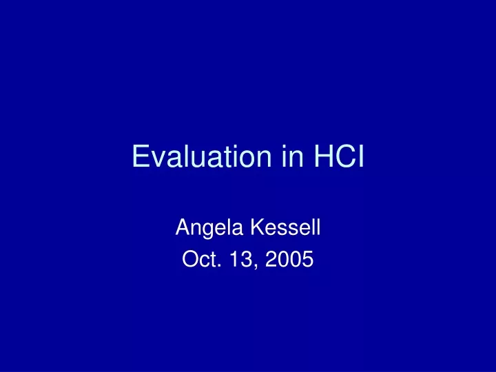 evaluation in hci