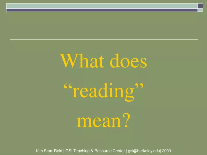 what does reading mean