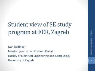 Student view of SE study program at FER, Zagreb