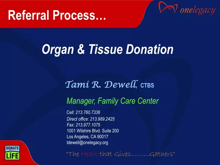 referral process organ tissue donation