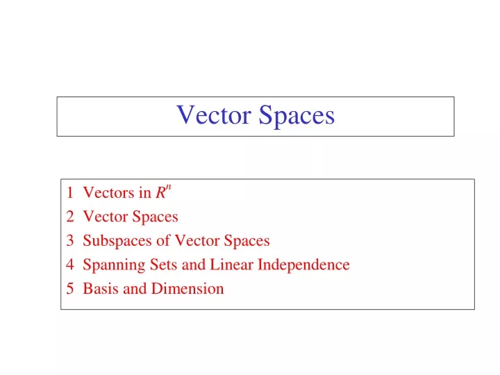 vector spaces