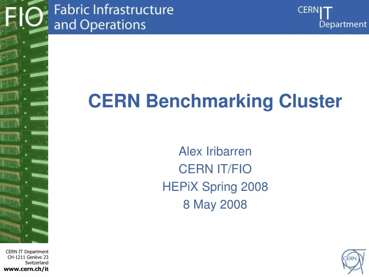 cern benchmarking cluster