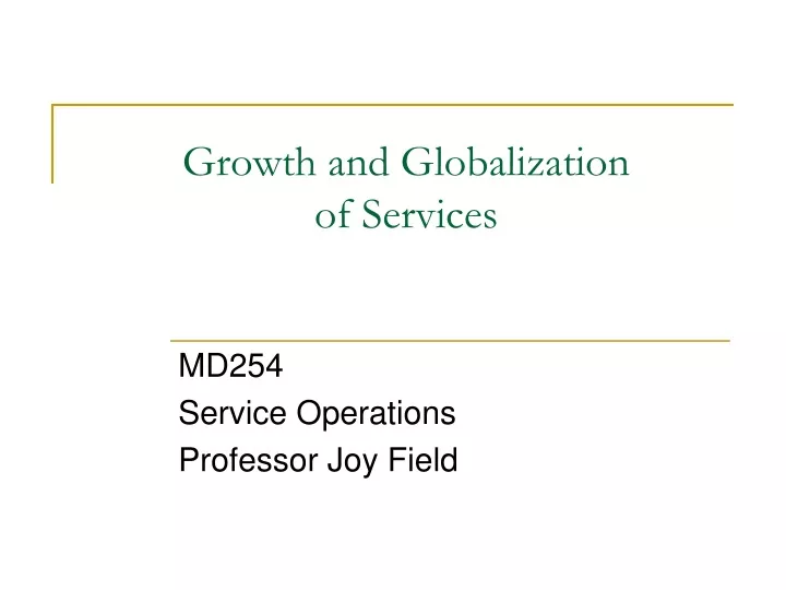 growth and globalization of services