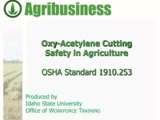 Oxy-Acetylene Cutting  Safety in Agriculture OSHA Standard 1910.253