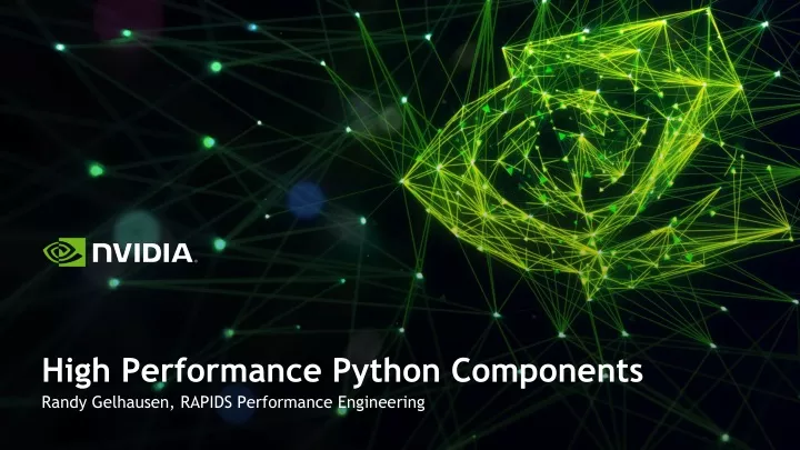 high performance python components