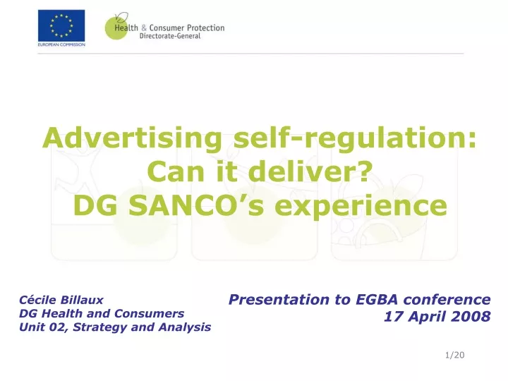 advertising self regulation can it deliver dg sanco s experience