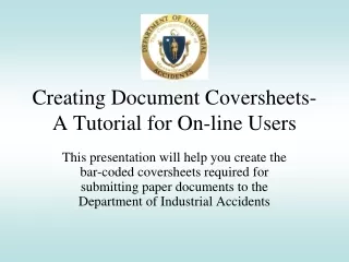 Creating Document Coversheets-  A Tutorial for On-line Users