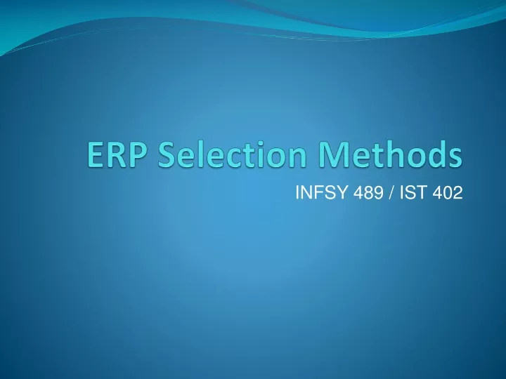erp selection methods