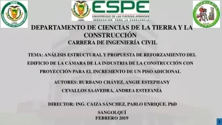 DEPARTAMENTO DE CIENCIAS DE LA TIERRA Y LA CONSTRUCCIÓN CARRERA  DE INGENIERÍA  CIVIL