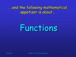 … and the following mathematical appetizer is about…