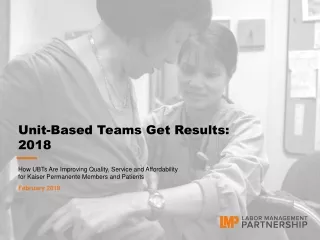Unit-Based Teams Get Results: 2018