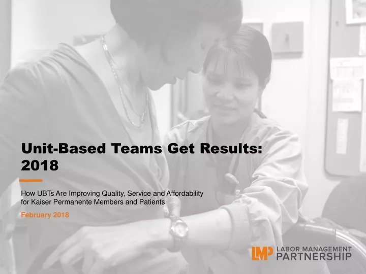 unit based teams get results 2018