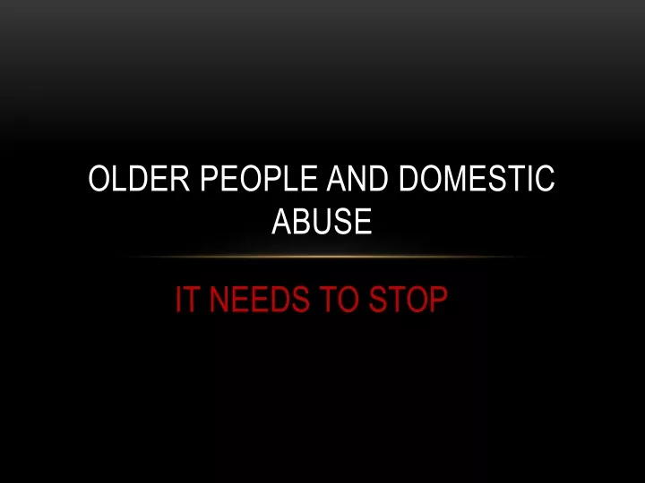 older people and domestic abuse