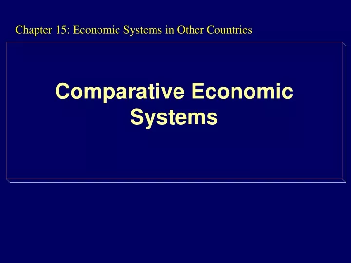 chapter 15 economic systems in other countries